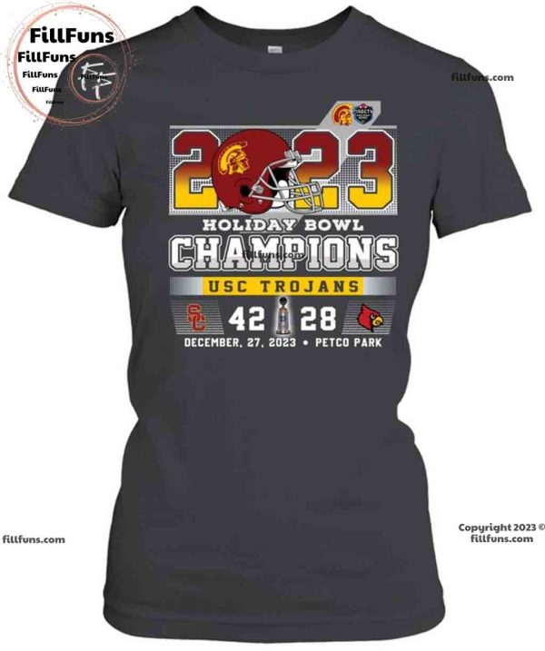 2023 Holiday Bowl Champions USC Trojans 42 – 28 Louisville Cardinals December 27, 2023 Petco Park Unisex T-Shirt