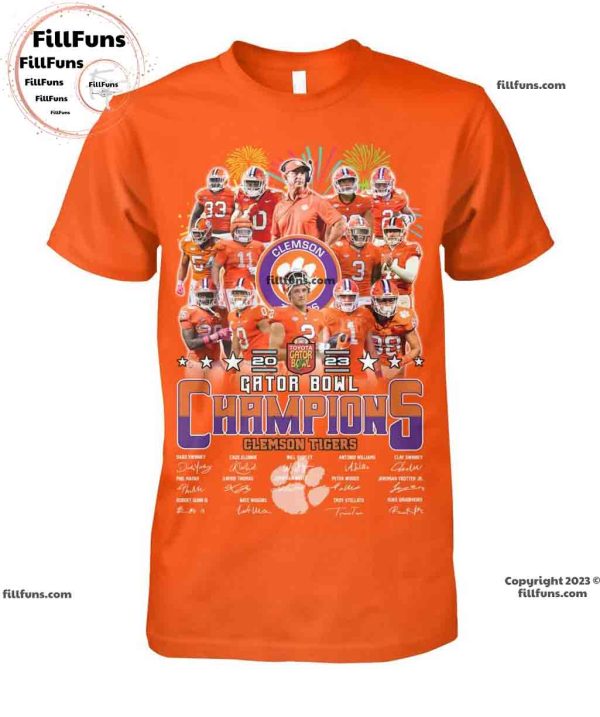 Gator Bowl 2023 Champions Clemson Tigers Signature Unisex T-Shirt