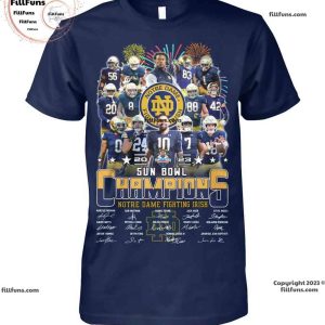 Notre Dame Fighting Irish Sun Bowl 2023 Champions Signature Unisex T-Shirt