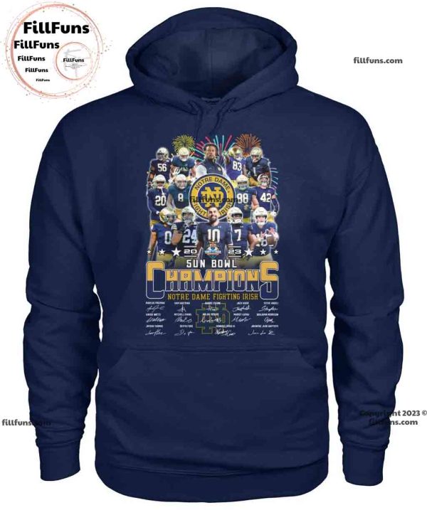 Notre Dame Fighting Irish Sun Bowl 2023 Champions Signature Unisex T-Shirt