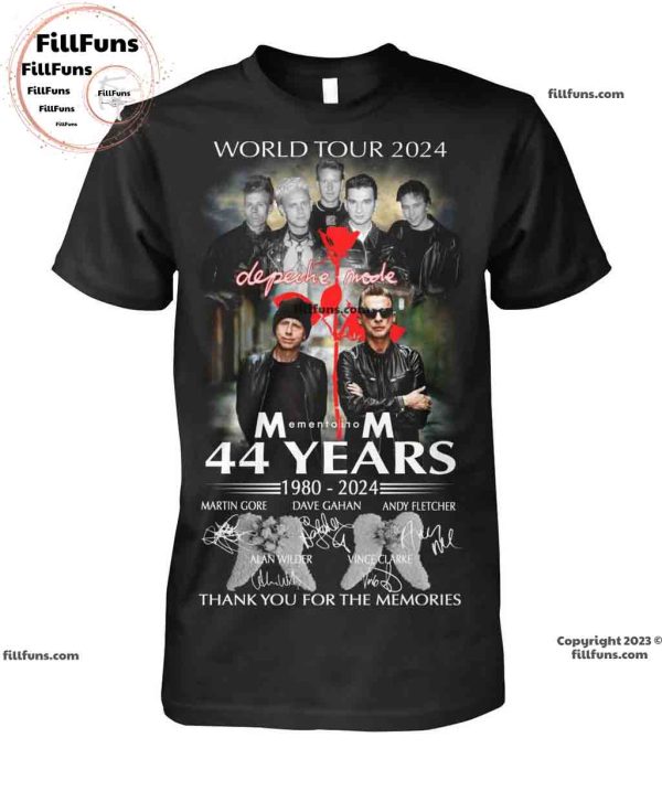 World Tour 2024 Depeche Mode Memento Mori 44 Years 1980 – 2024 Thank You For The Memories Unisex T-Shirt