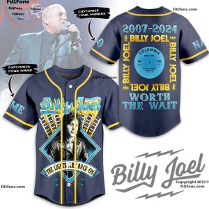 2007 – 2024 Billy Joel The Lights Are Back On Custom Baseball Jersey