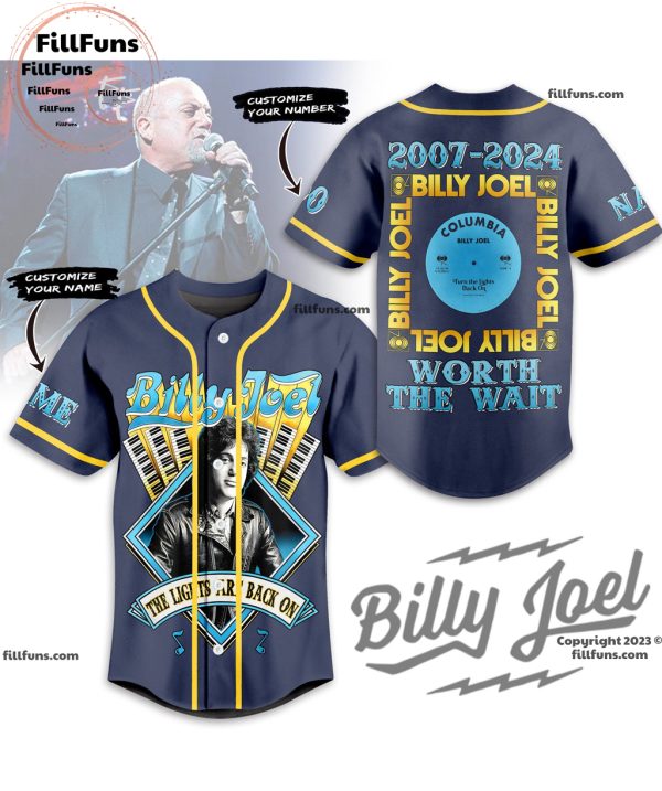 2007 – 2024 Billy Joel The Lights Are Back On Custom Baseball Jersey