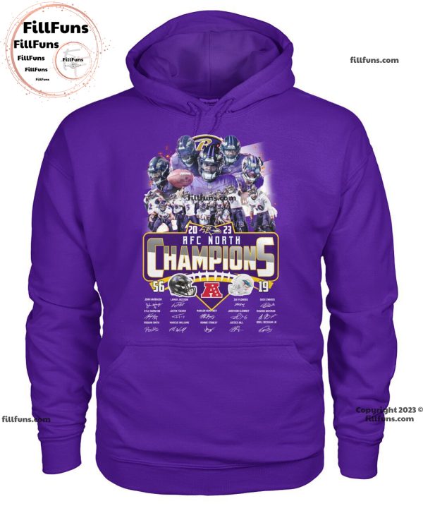 2023 AFC North Champions Baltimore Ravens 56 – 19 Miami Dophins Unisex T-Shirt