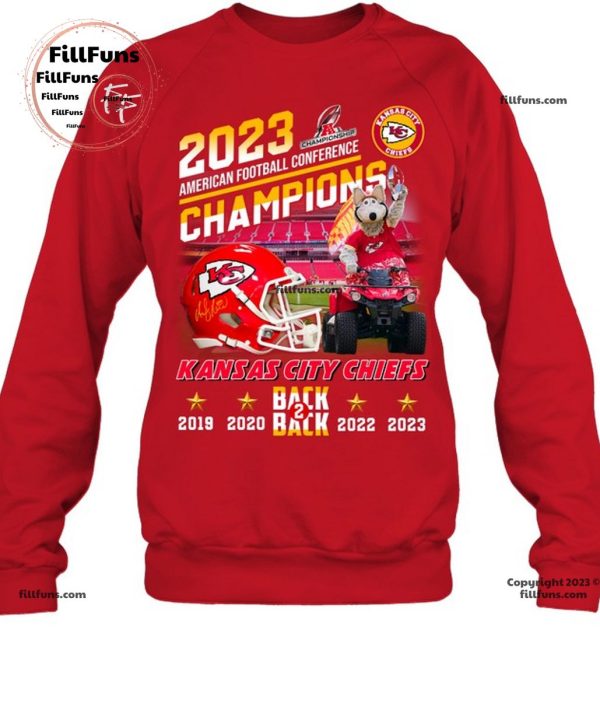 2023 American Football Conference Champions Kansas City Chiefs Back To Back 2019 – 2020 – 2022 – 2023 Unisex T-Shirt