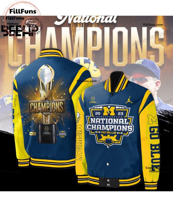 2023 National Champions Go Blue Michigan Wolverines Baseball Jacket