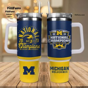 2023 National Champions Go Blue Michigan Wolverines Stanley Tumbler 40oz