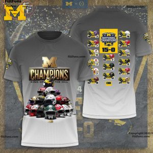 2023 National Champions Michigan Wolverines King Of The Hill 3D T-Shirt