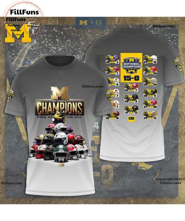 2023 National Champions Michigan Wolverines King Of The Hill 3D T-Shirt