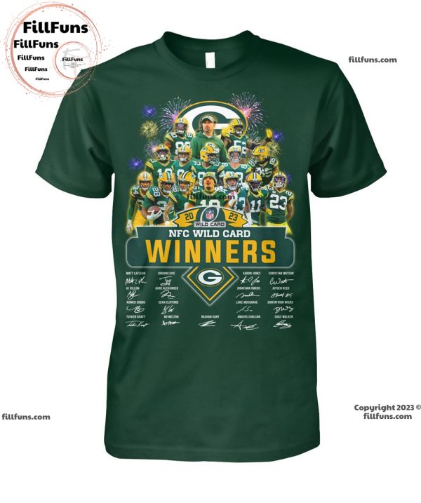 2023 NFC Wild Card Winners Green Bay Packers Signatures Unisex T-Shirt