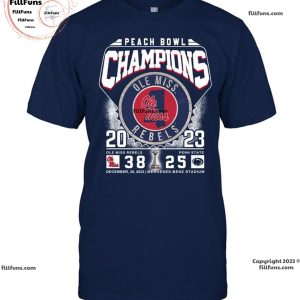 2023 Peach Bowl Champions Ole Miss Rebels 38 – 25 Penn State December 30, 2023 Mercedes-Benz Stadium Unisex T-Shirt