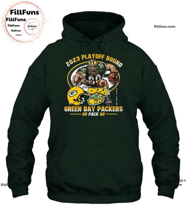 2023 Playoff Bound Green Bay Packers Go Pack Go Unisex T-Shirt
