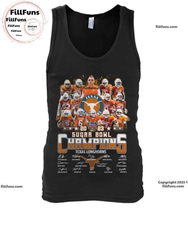 2023 Sugar Bowl Champions Texas Longhorns Signature Unisex T-Shirt