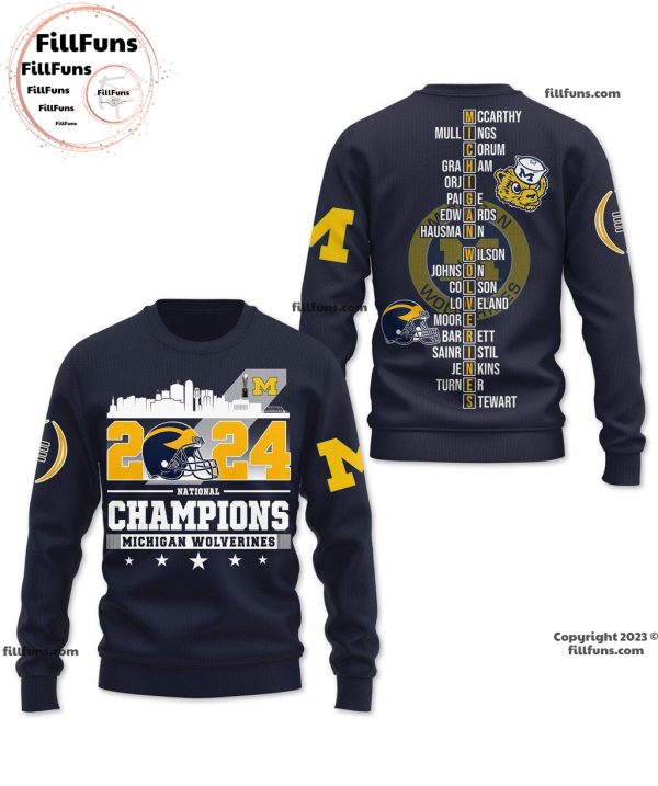 2024 National Champions Michigan Wolverines 3D Shirt – Blue