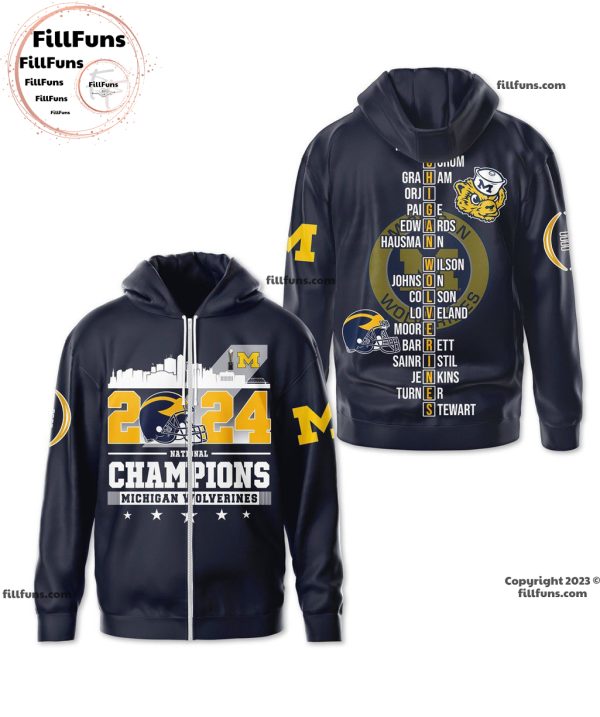 2024 National Champions Michigan Wolverines 3D Shirt – Blue