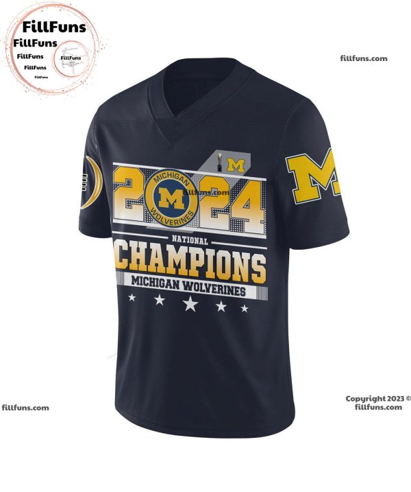 2024 National Champions Michigan Wolverines Football Jersey – Blue