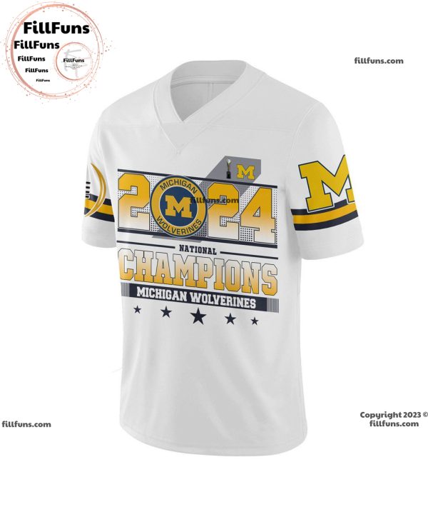 2024 National Champions Michigan Wolverines Football Jersey – White
