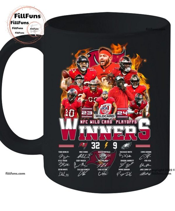 23 – 24 NFC Wild Card Playoffs Winners Tampa Bay Buccaneers 32 – 9 Philadelphia Eagles Signatures Unisex T-Shirt