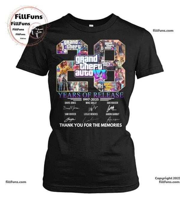 28 Years Of Release 1997 – 2024 Grand Theft Auto VI Thank You For The Memories Unisex T-Shirt