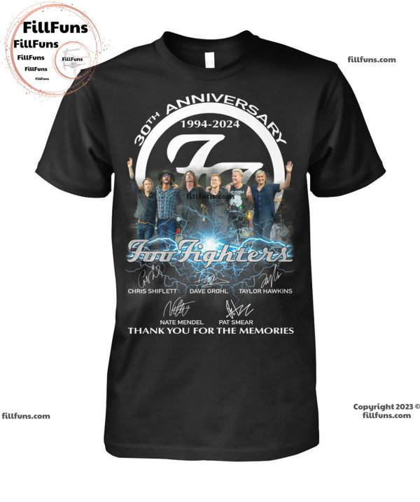 30th Anniversary 1994 – 2024 Foo Fighters Thank You For The Memories Unisex T-Shirt