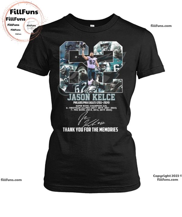 Jason Kelce Philadelphia Eagles 2011 – 2024 Thank You For The Memories Unisex T-Shirt