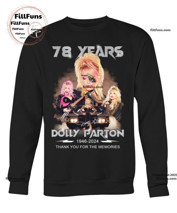 78 Years Dolly Parton 1946 – 2024 Thank You For The Memories Unisex T-Shirt