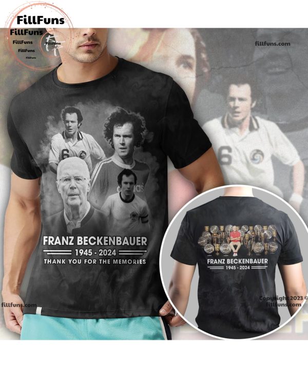 79 Years Of 1945 – 2024 Franz Beckenbauer Thank You For The Memories 3D T-Shirt