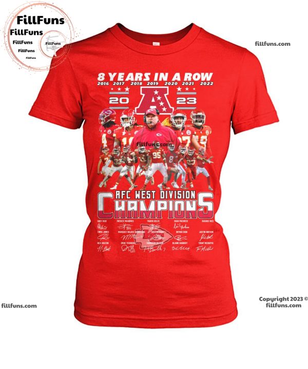 8 Years In A Row AFC West Division Champions Kansas City Chiefs Unisex T-Shirt