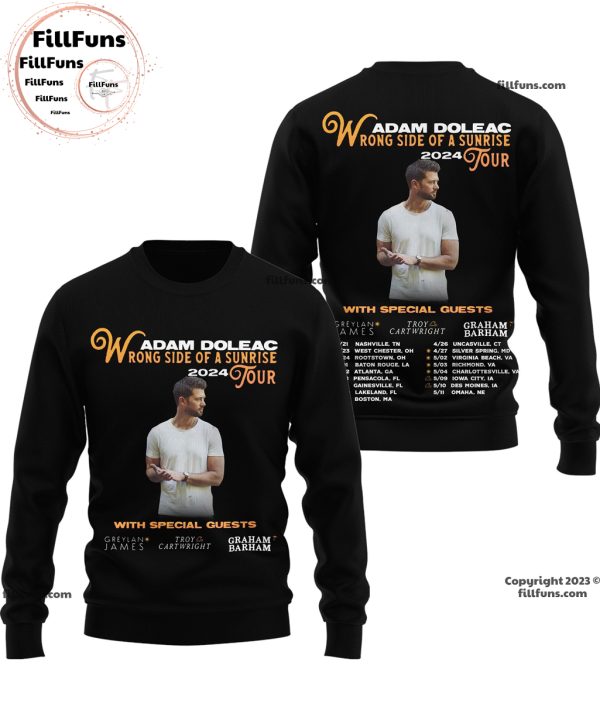 Adam Doleac Wrong Side Of A Sunrise 2024 Tour 3D Shirt