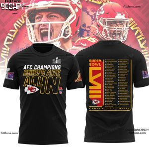 AFC Champions Kansas City Chiefs Are All In Super Bowl LVIII Black 3D T-Shirt