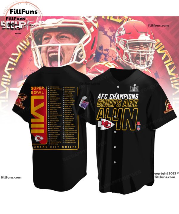 AFC Champions Kansas City Chiefs Are All In Super Bowl LVIII Black 3D T-Shirt