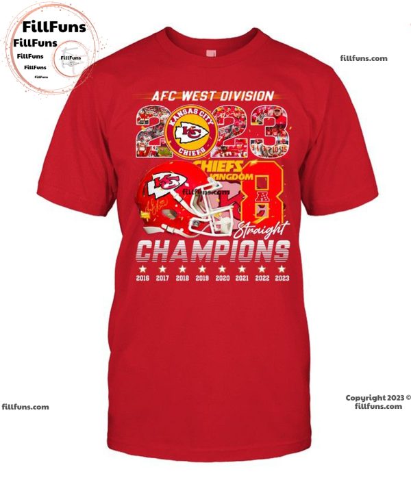 AFC West Division 2023 Champions Kansas City Chiefs Kingdom Straight Unisex T-Shirt