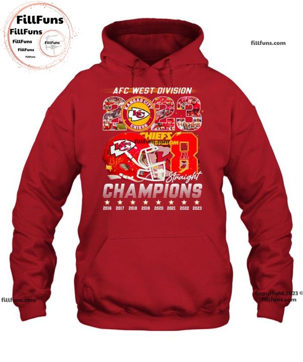 AFC West Division 2023 Champions Kansas City Chiefs Kingdom Straight Unisex T-Shirt