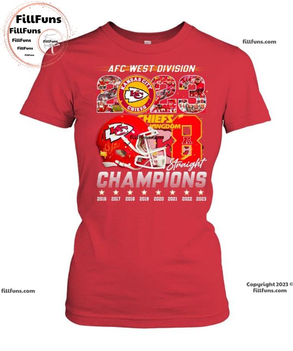 AFC West Division 2023 Champions Kansas City Chiefs Kingdom Straight Unisex T-Shirt