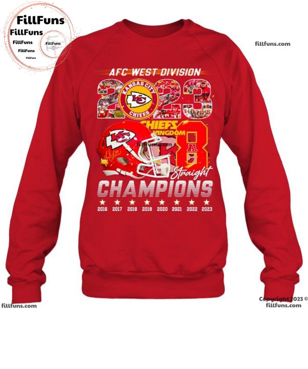 AFC West Division 2023 Champions Kansas City Chiefs Kingdom Straight Unisex T-Shirt