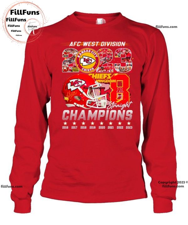 AFC West Division 2023 Champions Kansas City Chiefs Kingdom Straight Unisex T-Shirt