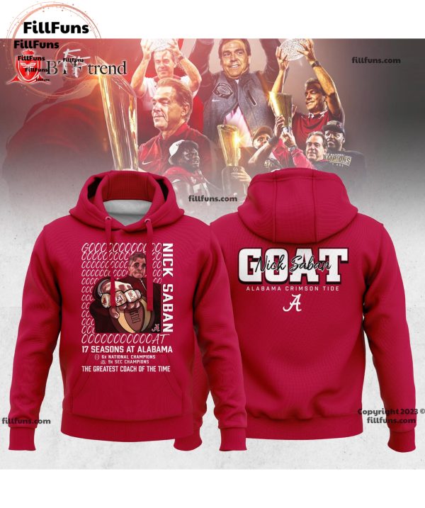 Alabama Crimson Tide GOAT Nick Saban 17 Season At Alabama The Greatest Coach Of The Time Shirt – Red