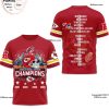 American Football Conference Champions Kansas City Chiefs 4 Times 2019 – 2020 – 2022 – 2023 Gradient 3D T-Shirt