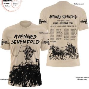 Avenged Sevenfold With Special Guests Poppy Sullivan King North American Tour PT.5 3D T-Shirt