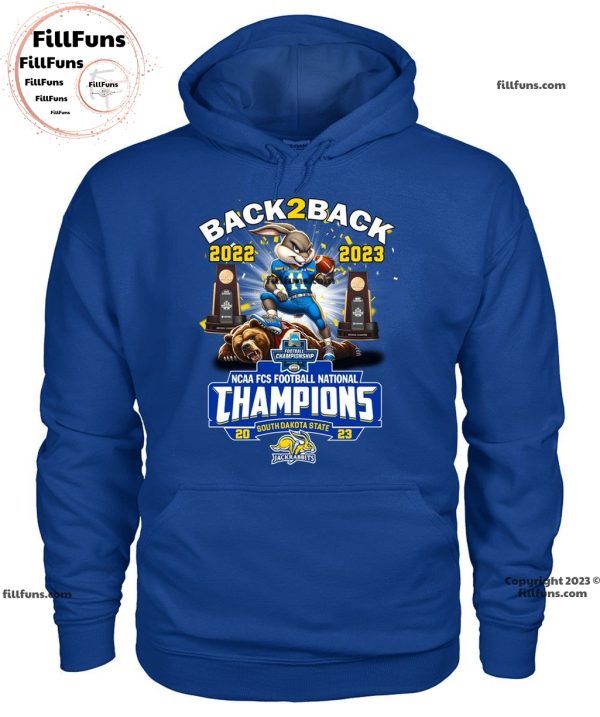 Back To Back 2022 – 2023 NCAA FCS Football National Champions 2023 South Dakota State Jackrabbits Unisex T-Shirt