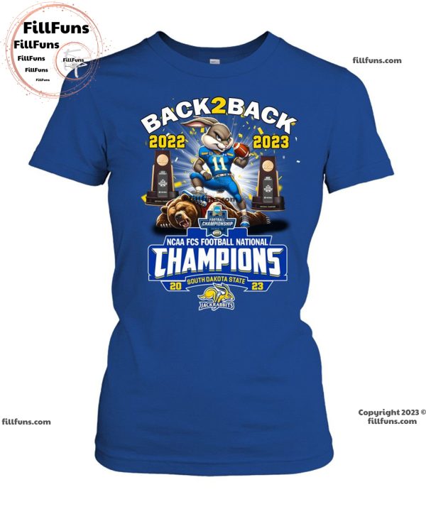 Back To Back 2022 – 2023 NCAA FCS Football National Champions 2023 South Dakota State Jackrabbits Unisex T-Shirt