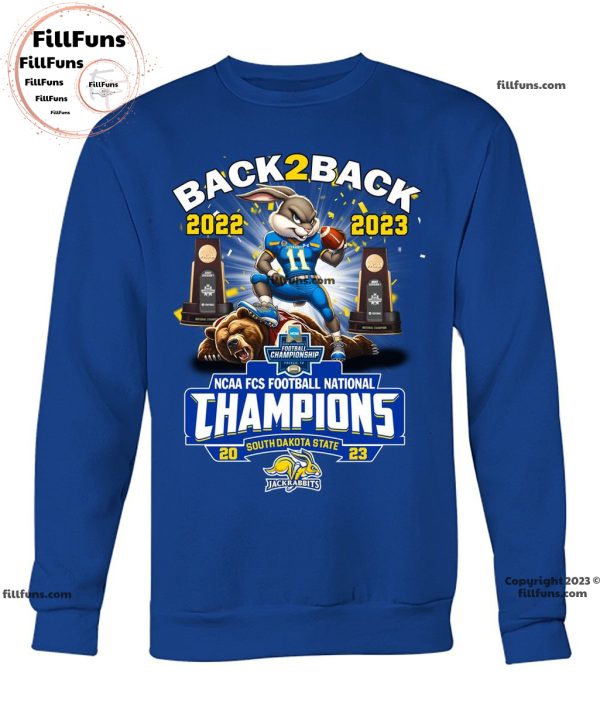 Back To Back 2022 – 2023 NCAA FCS Football National Champions 2023 South Dakota State Jackrabbits Unisex T-Shirt