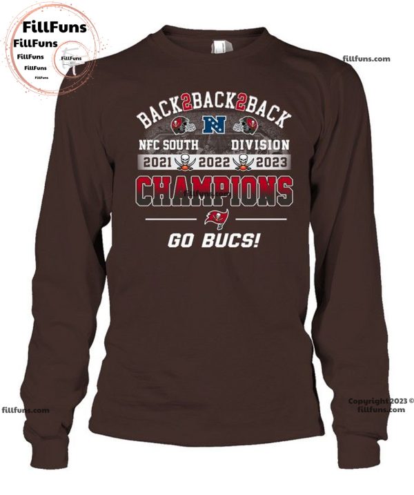 Back To Back To Back NFC South Division 2021 2022 2023 Champions Tampa Bay Buccaneers Unisex T-Shirt