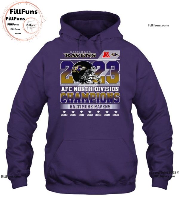 Baltimore Ravens 2023 AFC North Division Champions Unisex T-Shirt
