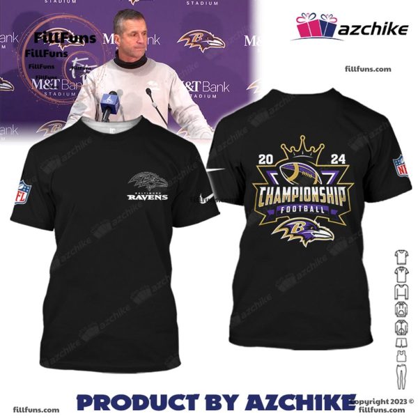 Baltimore Ravens 2024 Championship Football 3D T-Shirt