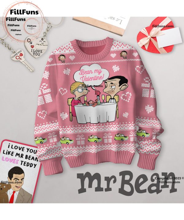 Bean My Valentine I Love You Like Mr Bean Loves Teddy Sweater