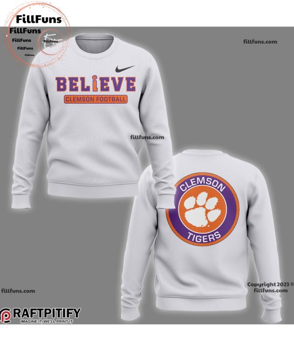 Believe Clemson Football Coach Dabo Swinney Hoodie, Jogger, Cap