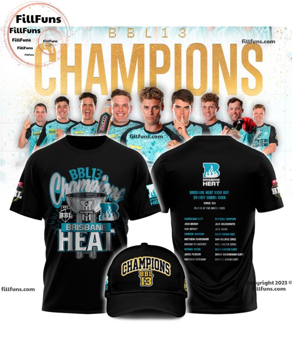 Brisbane Heat Big Bash League 13 Champions Hoodie, T-Shirt, Cap