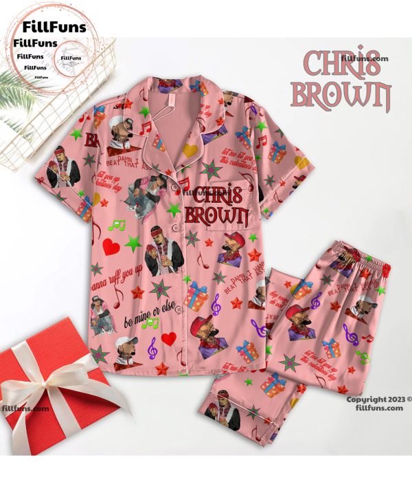 Chris Brown Let Me Hit You Up This Valentine’s Day Pajamas Set