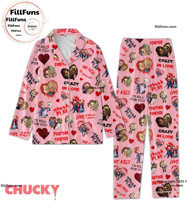 Crazy In Love I Wanna Play Together Forever Vanlentine Chucky Pajamas Set